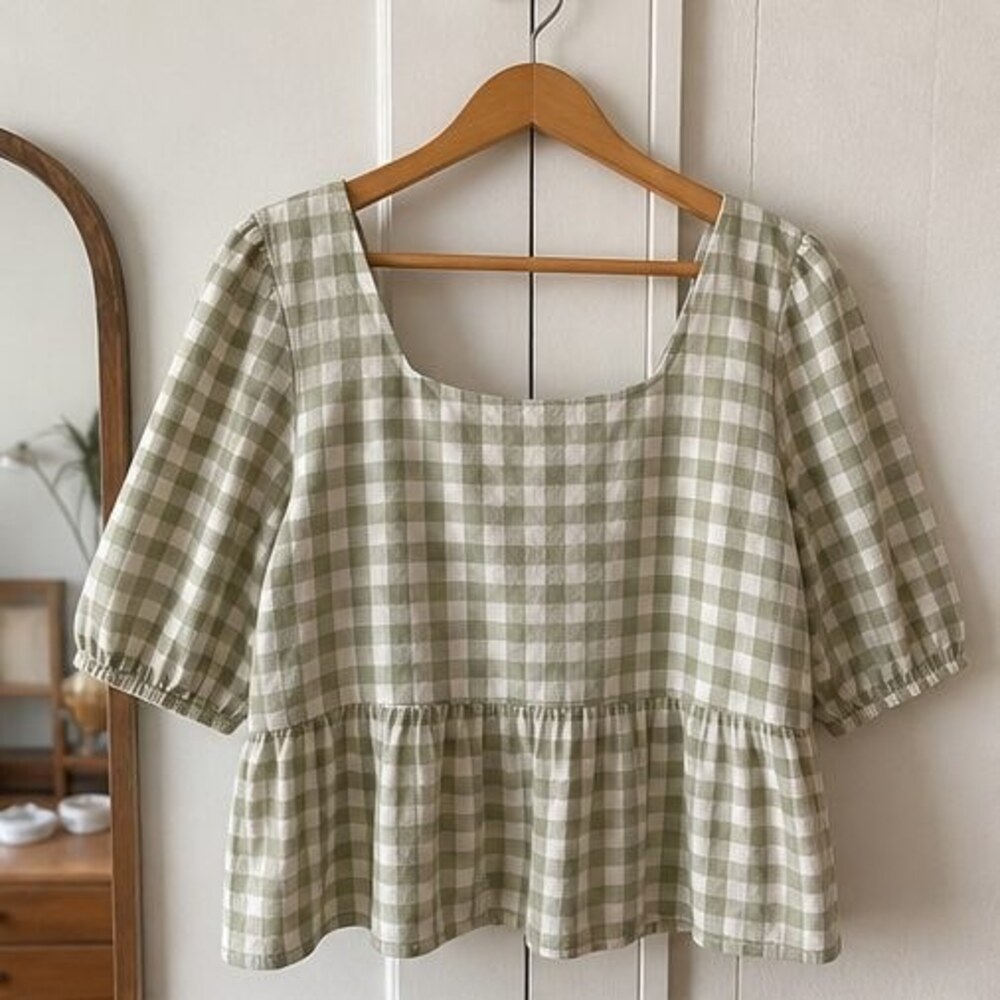 Olive Tie Neck Blouse